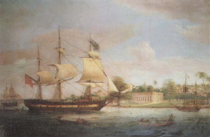 Thomas Whitcombe Approaching Calcutta Norge oil painting art